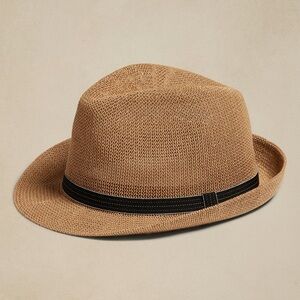 NWT Banana Republic Straw Curved Brim Fedora